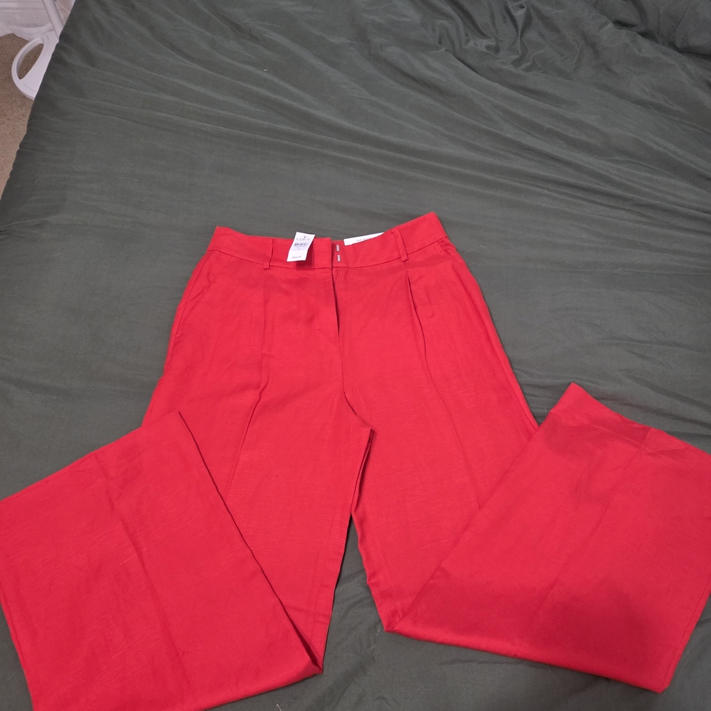 LOFT Red Wide Leg Pants